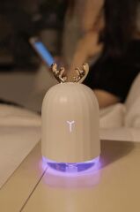 Hava Nemlendiricisi Buhar Makinesi Geyik Figürlü Aroma Difüzör 220 ML H1 Beyaz