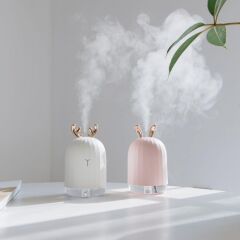 Hava Nemlendiricisi Buhar Makinesi Geyik Figürlü Aroma Difüzör 220 ML H1 Beyaz
