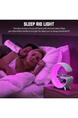 Bluetooth Hoparlör Kablosuz Şarjlı Saat Masa Lambası 3in1 G1 Siyah