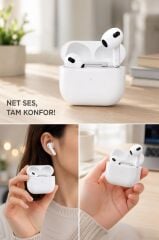 3.Nesil IOS VE ANDROID UYUMLU Silikonsuz Kılıf Hediyeli Bluetooth Kulaklık Trm-Air3