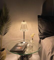 LW-16 Abajur Kristal Elmas Masa Lambası Dokunmatik Romantik Akrilik Led Gece Lambası