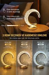 Ay Kristal Elmas Masa Lambası Led Işıklı Şarjlı Dokunmatik Akrilik Gece Lambası LW29