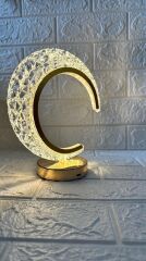 Ay Kristal Elmas Masa Lambası Led Işıklı Şarjlı Dokunmatik Akrilik Gece Lambası LW29
