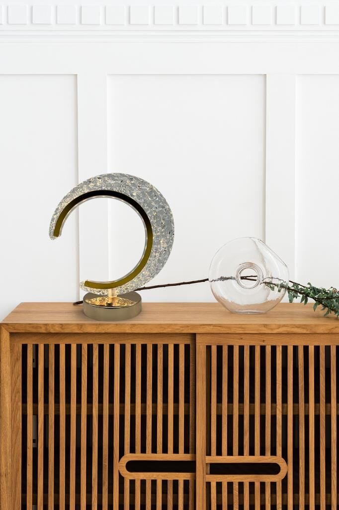 Ay Kristal Elmas Masa Lambası Led Işıklı Şarjlı Dokunmatik Akrilik Gece Lambası LW29