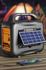 Torima KTS-1769 Mikrofon,1 Led Ampül ve Fenerli Bluetooth Hoparlör Güneş Panelli Powerbank Kamp Hoparlörü