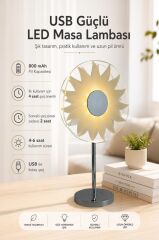 Ayçiçek Kristal Elmas Masa Lambası Led Işıklı Şarjlı Dokunmatik Akrilik Gece Lambası LW17