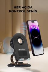 Torima JX-061 Siyah Manyetik Telefon Tutucu Kablosuz Hoparlör Araç Ev Ofis Kullanımına Uygun