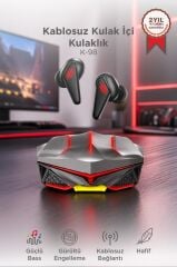 Bluetooth In-Ear Headphones with LED Light Gaming Headset K98 Black