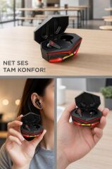 Bluetooth In-Ear Headphones with LED Light Gaming Headset K98 Black