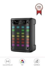 Torima KTS-1902 Led Işıklı Taşınabilir Bluetooth Hoparlör 10W Güçlü Ses, USB,SD,AUX Girişli Speaker