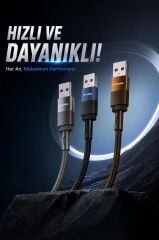 Şarj Kablosu Usb to Type-C Data Kablo U18 Kahverengi