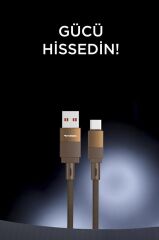 Torima U18 Kahverengi USB İle Type-c Şarj ve Data Kablosu
