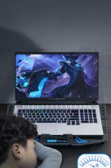 Laptop Soğutucu Ayarlanabilir Rgb Dizüstü Bilgisayar Soğutma Fanı CF05 Siyah