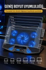 Laptop Soğutucu Ayarlanabilir Rgb Dizüstü Bilgisayar Soğutma Fanı CF05 Siyah