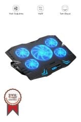Laptop Soğutucu Ayarlanabilir Rgb Dizüstü Bilgisayar Soğutma Fanı CF05 Siyah