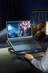 Laptop Soğutucu Ayarlanabilir Rgb Dizüstü Bilgisayar Soğutma Fanı CF05 Siyah