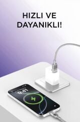 Şarj Kablosu Usb to Type-C Data Kablo U18 Gri