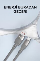 Şarj Kablosu Usb to Type-C Data Kablo U18 Gri
