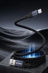 Torima Şarj Kablosu Usb to Type-C Data Kablo U18 Siyah