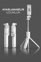 Tripod Çok Amaçlı Kumandalı Kablosuz Selfie Çubuğu S03 Beyaz