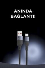 Şarj Kablosu Usb to Type-C Data Kablo U18 Siyah