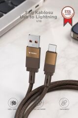 Şarj Kablosu Usb to Lightning Data Kablo U18 Kahverengi