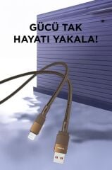Torima U18 Kahverengi USB İle Lightning Şarj ve Data Kablosu