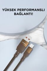 Şarj Kablosu Usb to Lightning Data Kablo U18 Kahverengi
