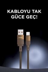Şarj Kablosu Usb to Lightning Data Kablo U18 Kahverengi