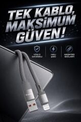 Şarj Kablosu Usb to Lightning Data Kablo U18 Gri