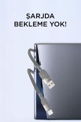 Şarj Kablosu Usb to Lightning Data Kablo U18 Gri