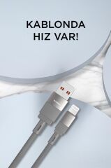 Şarj Kablosu Usb to Lightning Data Kablo U18 Gri