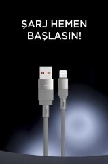 Şarj Kablosu Usb to Lightning Data Kablo U18 Gri