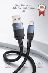 Şarj Kablosu Usb to Lightning Data Kablo U18 Siyah