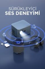 Torima  HY350 Gri Taşınabilir Sinema Projektörü 4K 1080P Ev Sineması Bluetooth Android Akıllı Projeksiyon Wifi