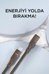 Şarj Kablosu Type-C to Type-C Data Kablo U18 Kahverengi