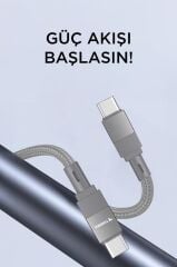 Şarj Kablosu Type-C to Type-C Data Kablo U18 Gri