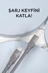 Torima U18 Gri Type-c İle Type-c Şarj ve Data Kablosu