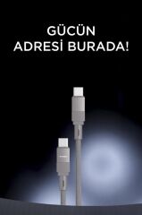 Torima U18 Gri Type-c İle Type-c Şarj ve Data Kablosu