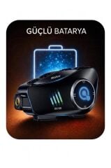 Bluetooth Motosiklet Kask Kulaklığı Intercom 32GB SD Kartlı Helmet Q28 Siyah