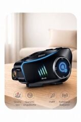 Bluetooth Motosiklet Kask Kulaklığı Intercom 32GB SD Kartlı Helmet Q28 Siyah