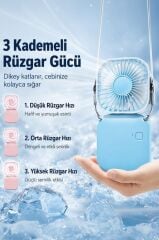 Torima F-05 Mini Fan Tutmalı Şarjlı 3 Kademeli Vantilatör Klima Soğutucu Fan Mavi
