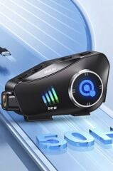 Bluetooth Motosiklet Kask Kulaklığı Intercom 32GB SD Kartlı Helmet Q28 Siyah