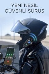 Bluetooth Motosiklet Kask Kulaklığı Intercom 32GB SD Kartlı Helmet Q28 Siyah