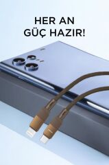 Şarj Kablosu Type-C to Lightning Data Kablo U18 Kahverengi