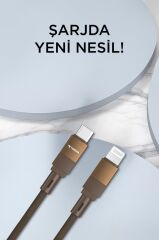 Şarj Kablosu Type-C to Lightning Data Kablo U18 Kahverengi