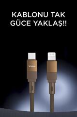 Şarj Kablosu Type-C to Lightning Data Kablo U18 Kahverengi