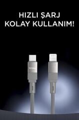 Şarj Kablosu Type-C to Lightning Data Kablo U18 Gri