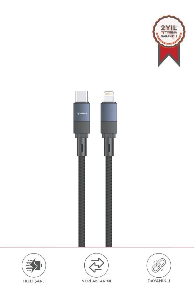 Şarj Kablosu Type-C to Lightning Data Kablo U18 Siyah