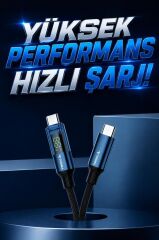 Şarj Kablosu Type-C to Type-C 60W Data Kablo U22 Siyah